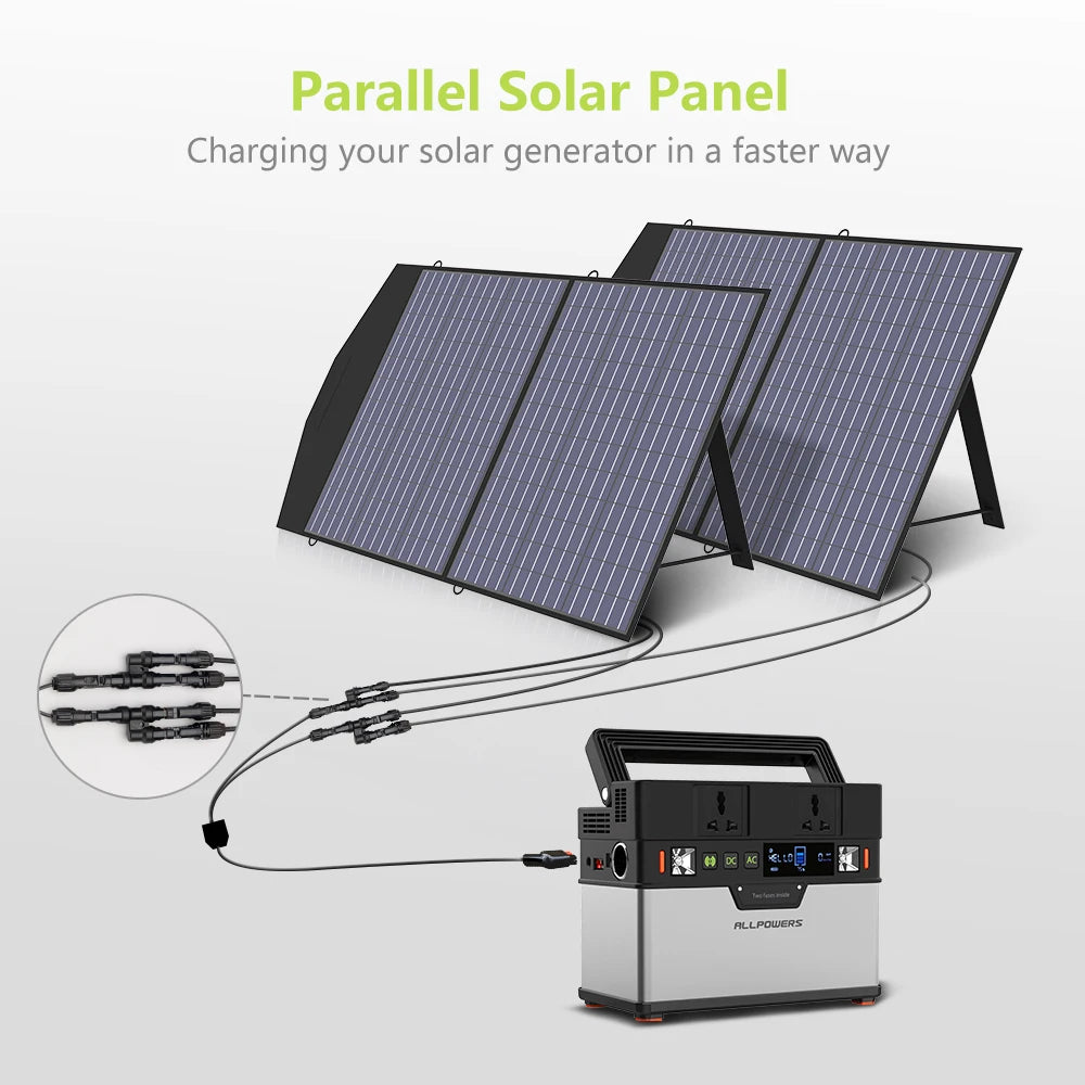 ALLPOWERS Solar Charger 18V 100W Foldable Solar Panel Suit For Portable Power Station/Generator Outdoor Travel Camping