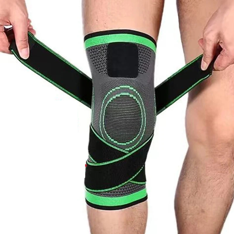 NEW 1PC Sports Kneepad Men Pressurized Elastic Knee Pads Support Fitness Running Gear Basketball Volleyball Brace Protector
