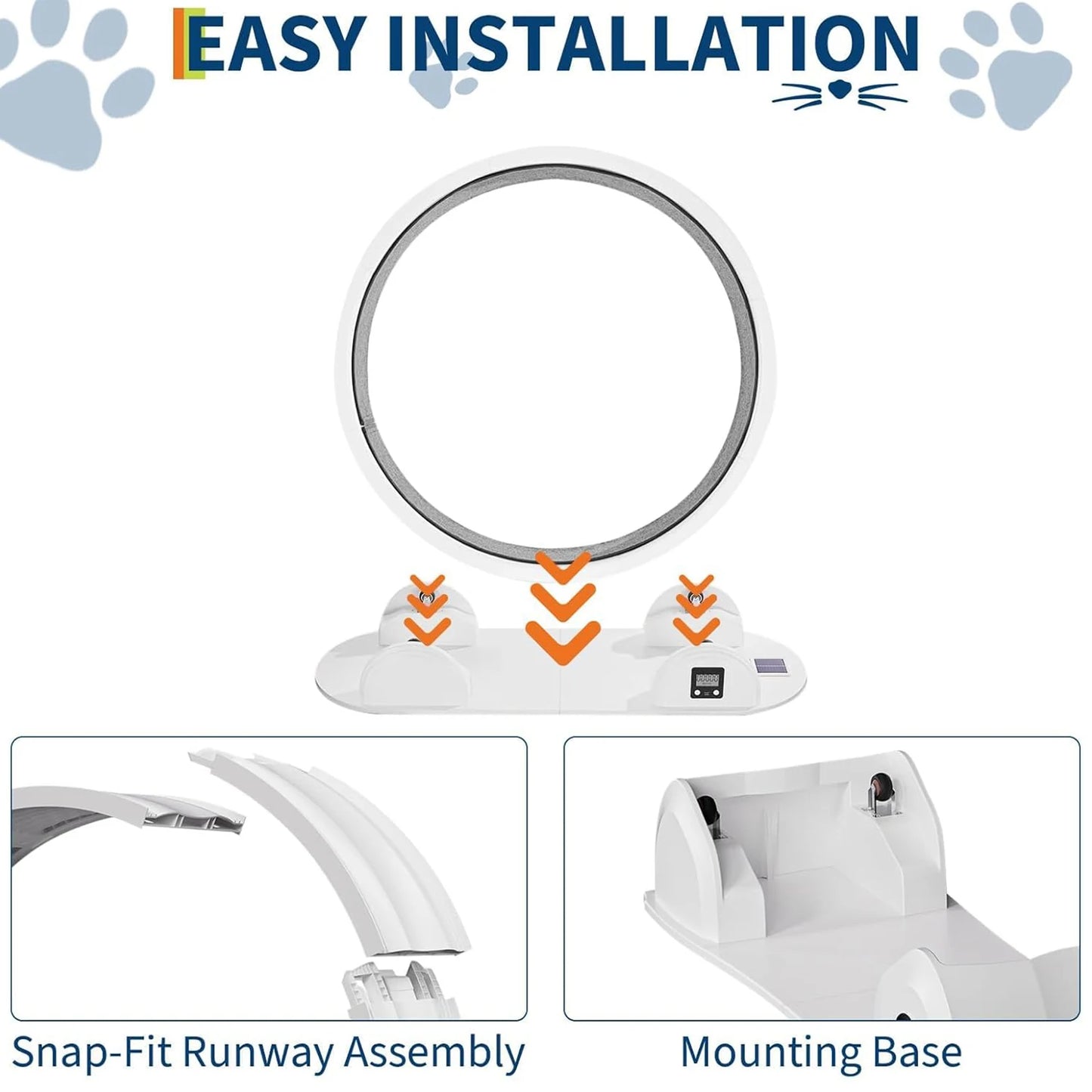 HiMISSCN Quiet Cat Exercise Wheel For Indoor Cats With Pedometer