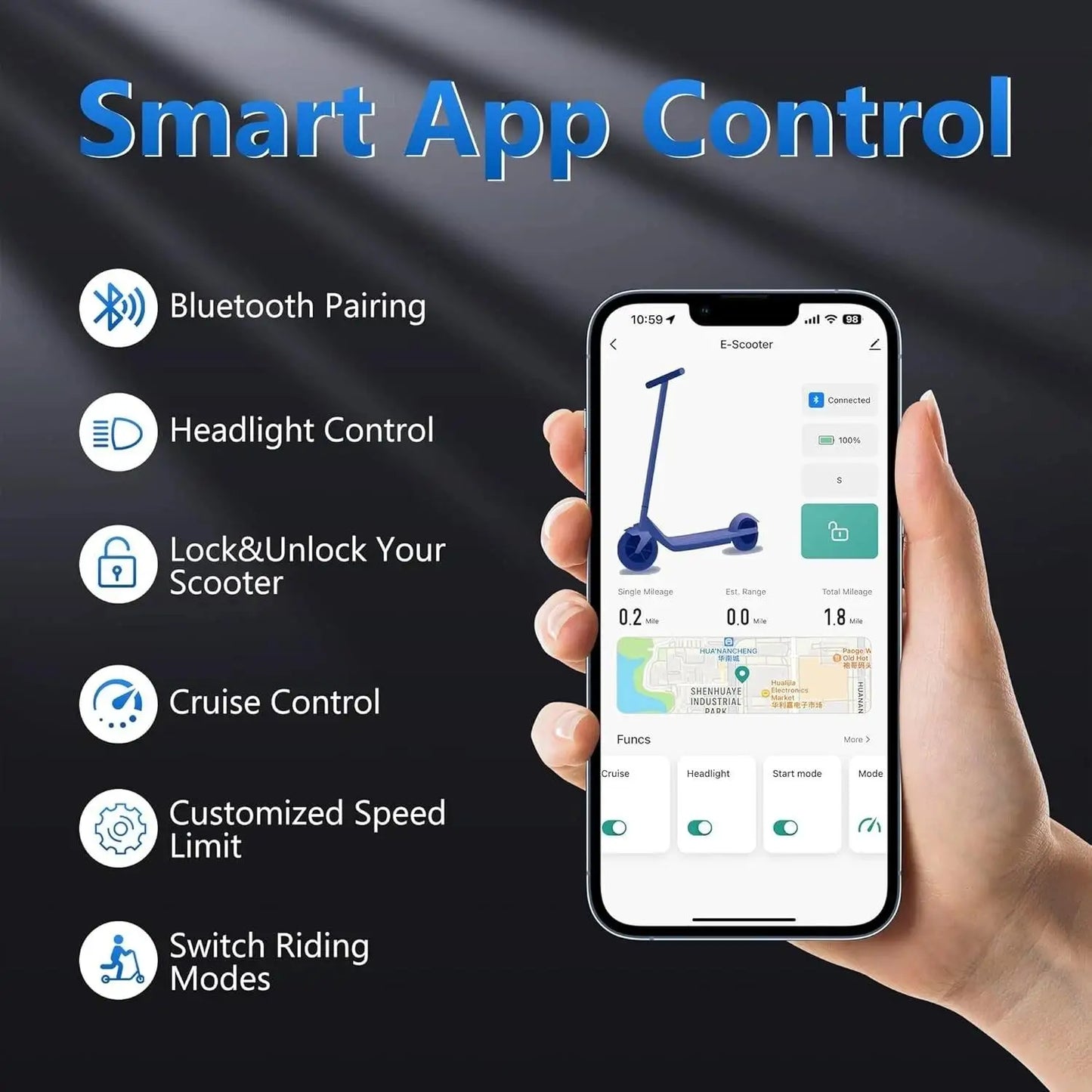 AOVOPRO ESMAX Electric Scooter 500W Foldable With App Control