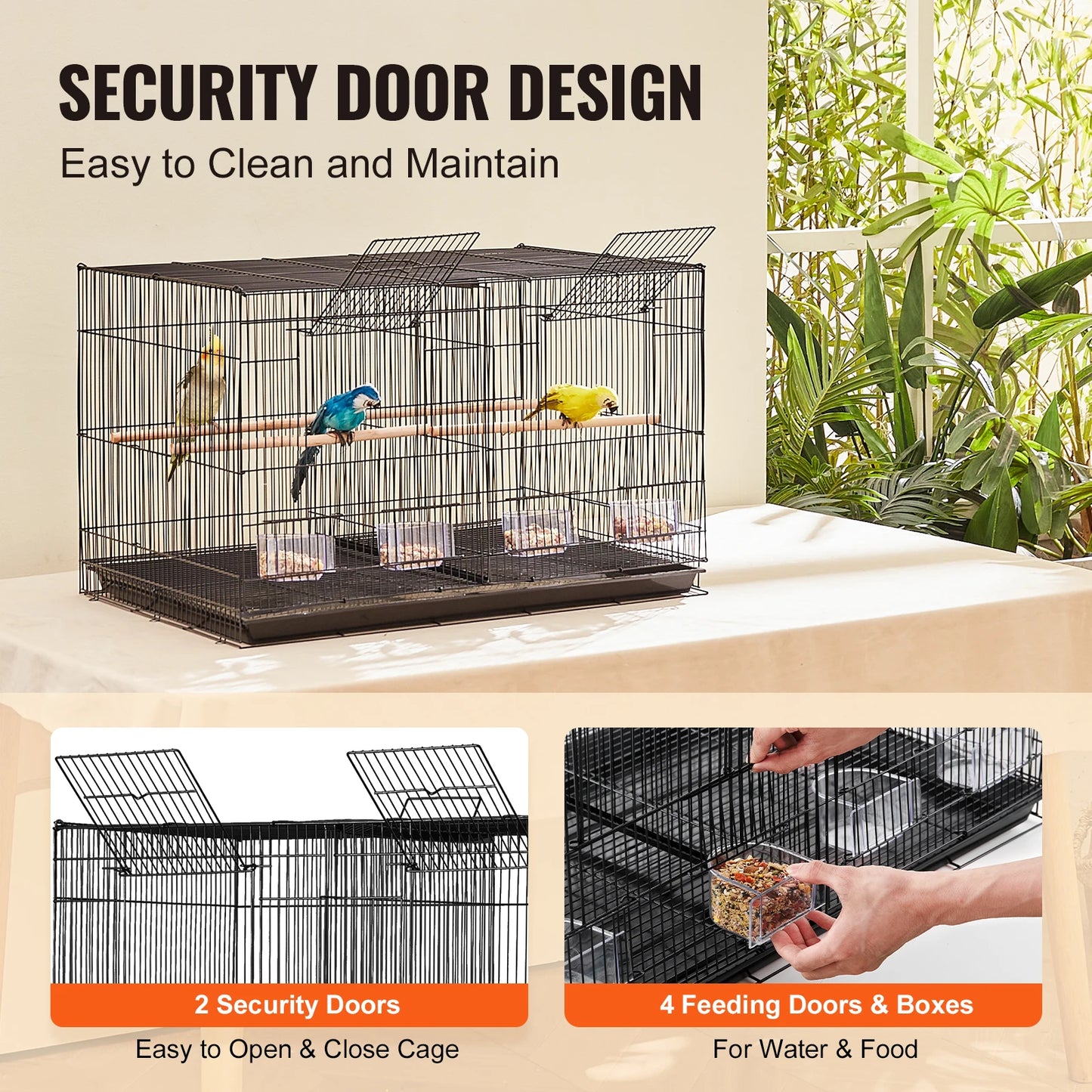 SucceBuy Flight Bird Cage With Divider, Stackable Small Animal Cage
