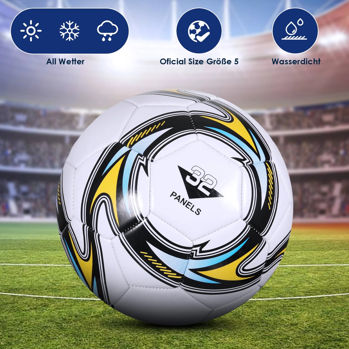 Soccer Ball PVC Cover Machine Stitched Panels Durable