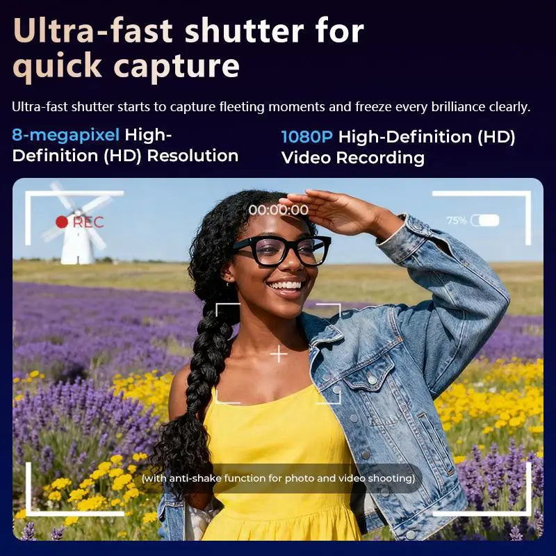 Smart AI Camera Glasses With Real Time Translation 1080P Video