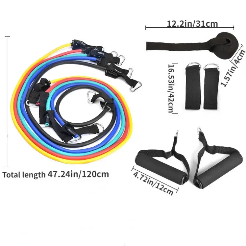 Multifunction Fitness Tension Rope 5-Tube Resistance Band
