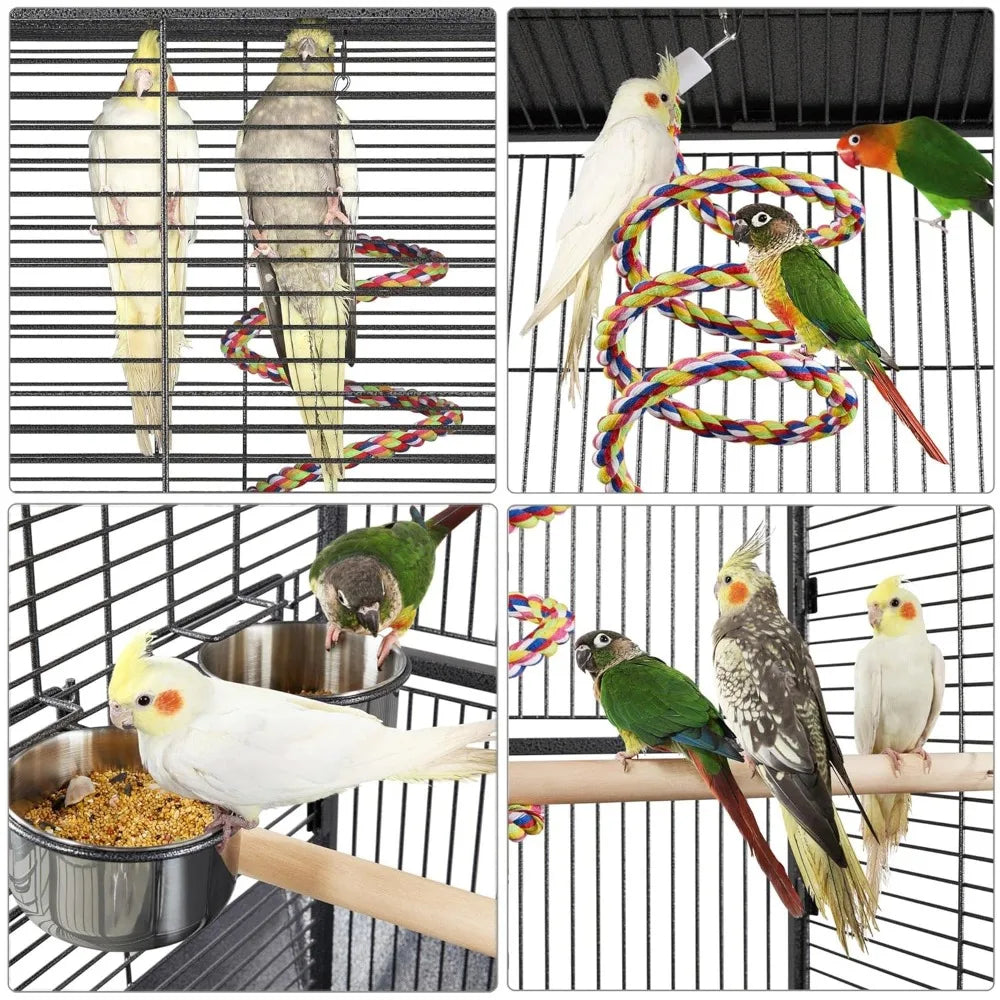 Playtop Wrought Iron Parrot Cage With Rolling Stand