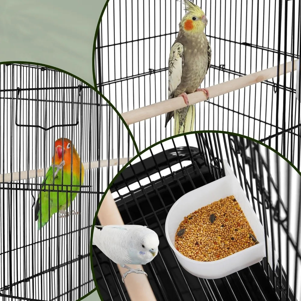 NONECN Bird Cage With Rolling Stand For Parrots And Budgies