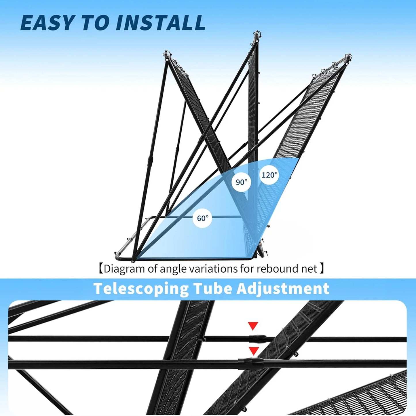 HiMISS Baseball Pitching and Rebounder Net 2-in-1 Trainer