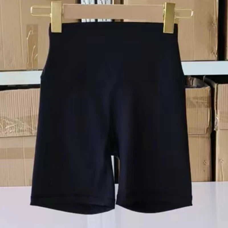 Nylon Elastane Women's Yoga Shorts High Waist Slim Fit