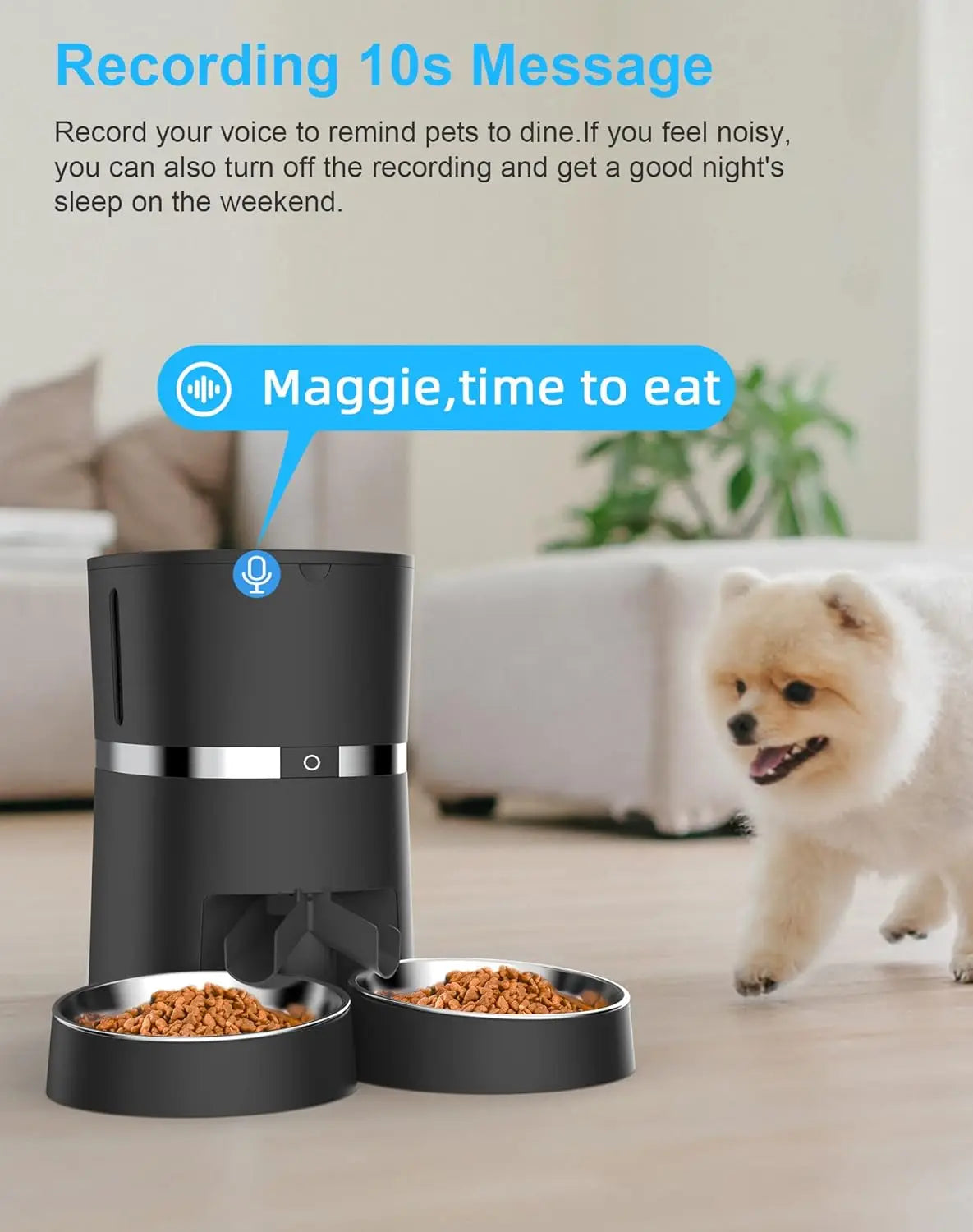 WiFi Automatic Pet Feeder With App Control And Dual Bowls