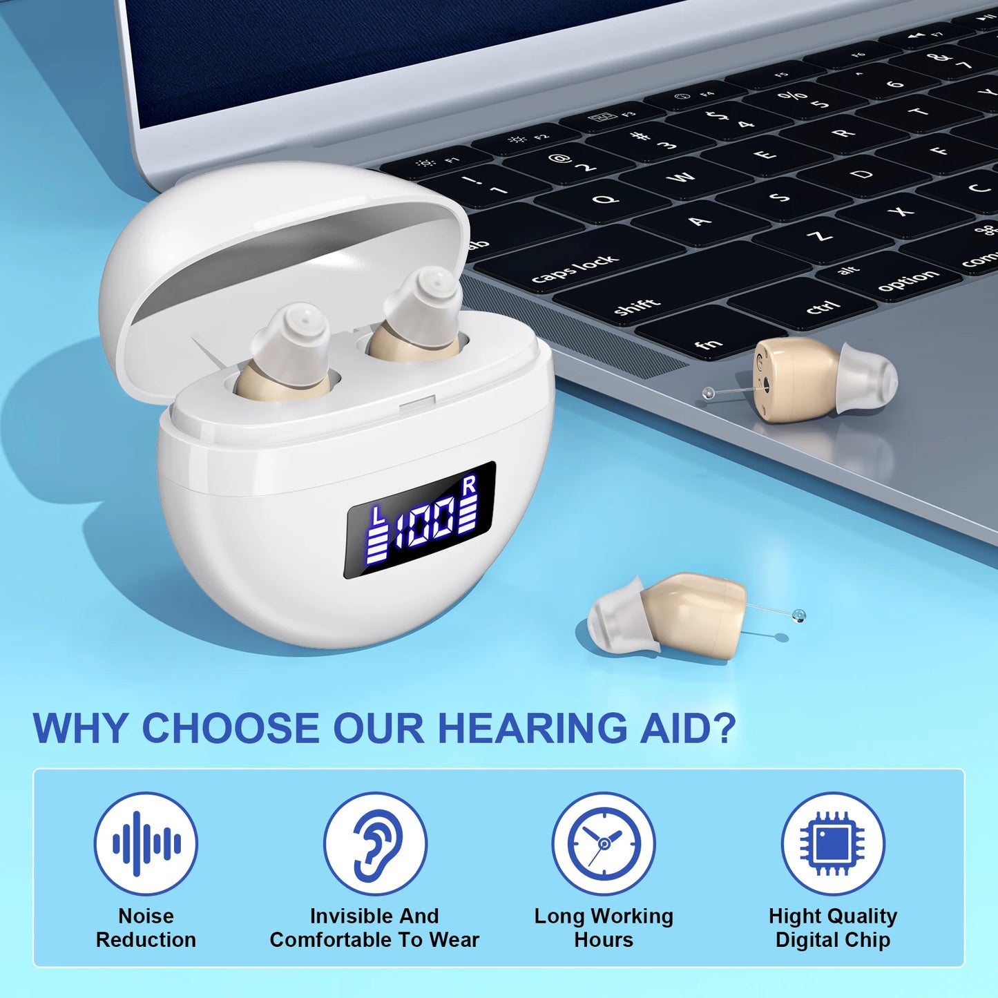 KFCOPTEE Mini In Ear Hearing Amplifier With Adjustable Volume