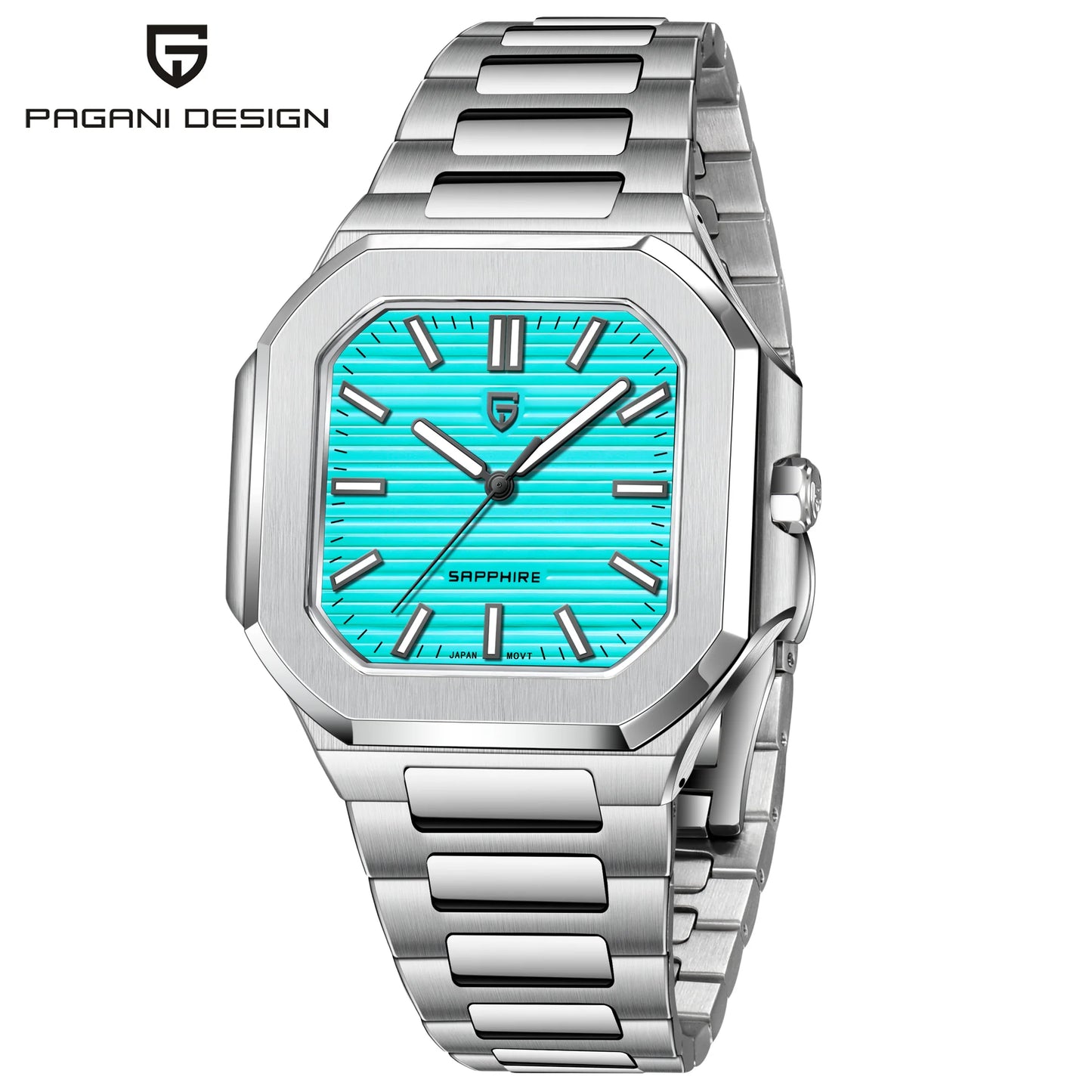 PAGANI DESIGN Men's Quartz Wristwatch Stainless Steel Sapphire Waterproof