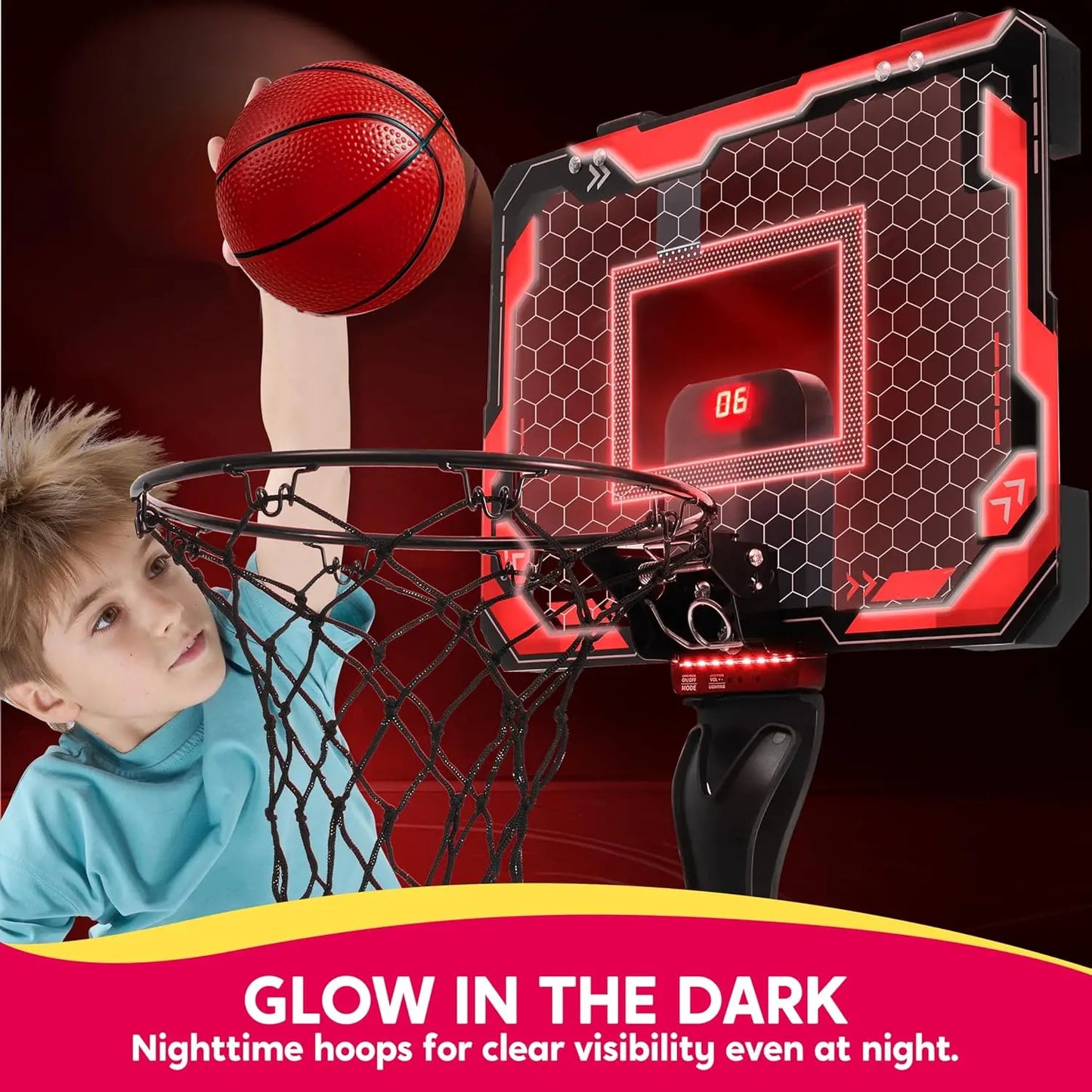 Joyfy Mini Indoor Basketball Hoop With Lights And Scoreboard