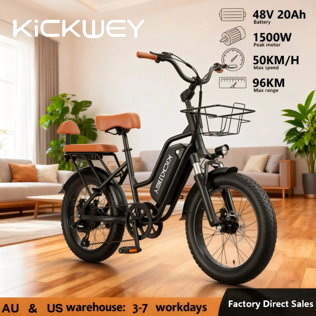 Kickwey LD20 1500W Electric Mountain Bike 48V 20Ah Battery