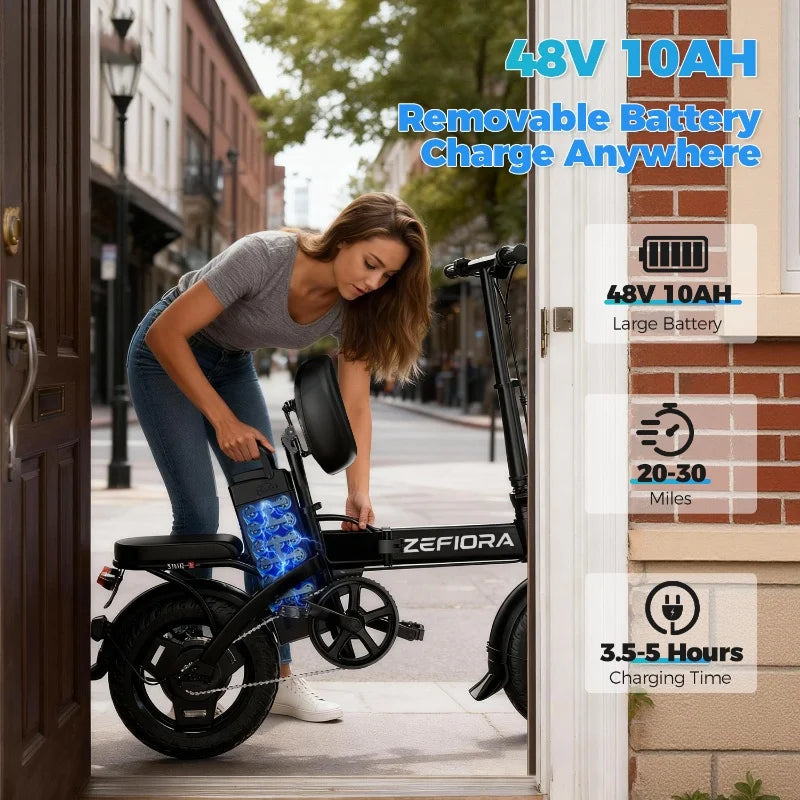 ZEFIORA 1000W Electric Bike For City Commuting Aluminum Alloy