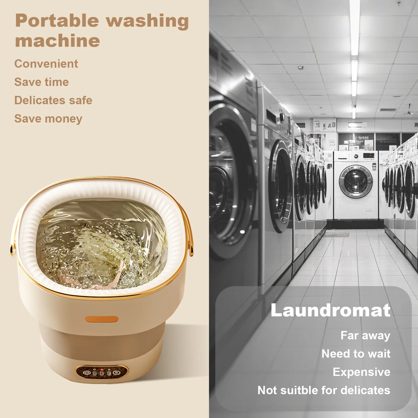 ACEKOOL Fully Automatic Portable Washing Machine With Spin Dryer
