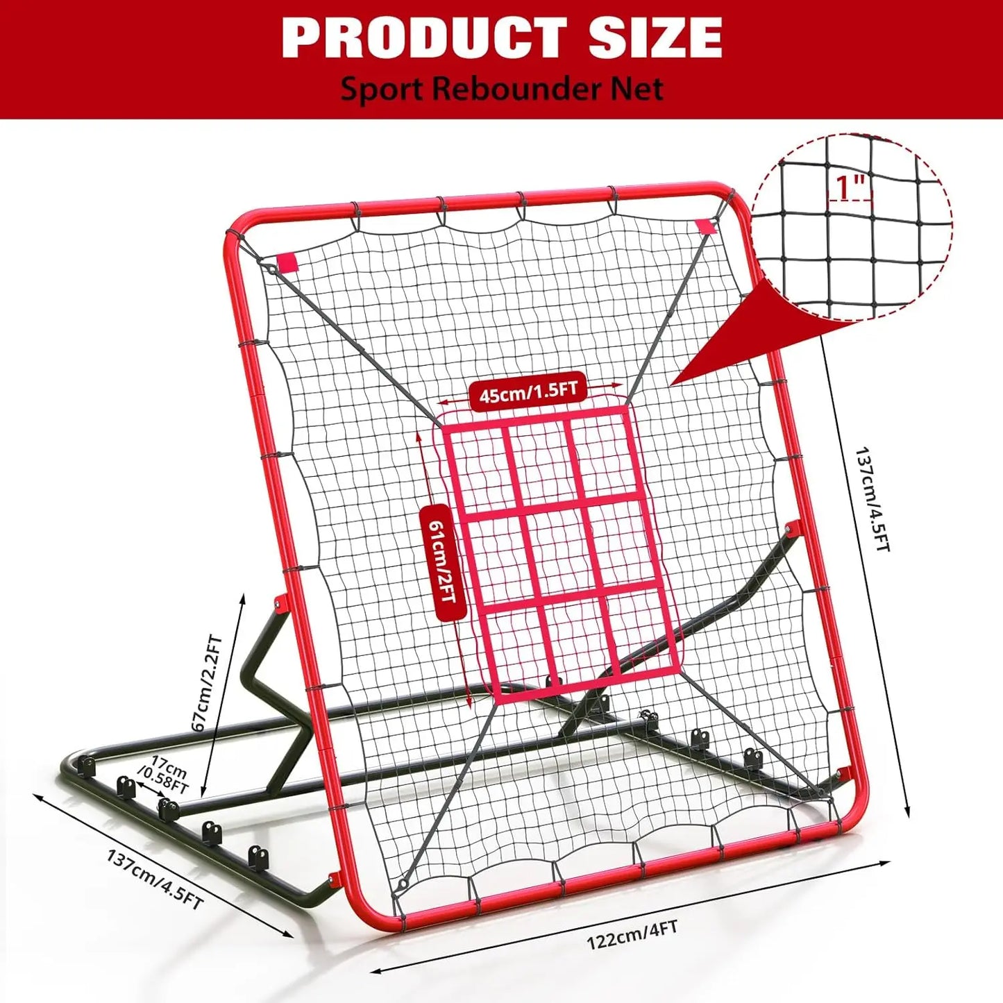 TWISTER.CK Baseball Pitching Rebounder Net 9-Hole Angled Practice Trainer