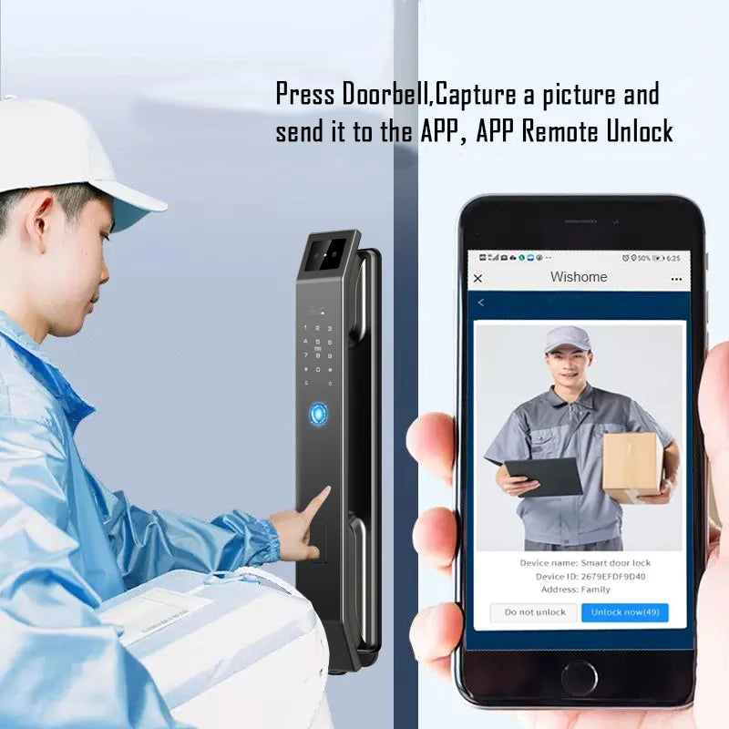 YKESD 3D Face Recognition Door Lock With Camera And Biometric Fingerprint