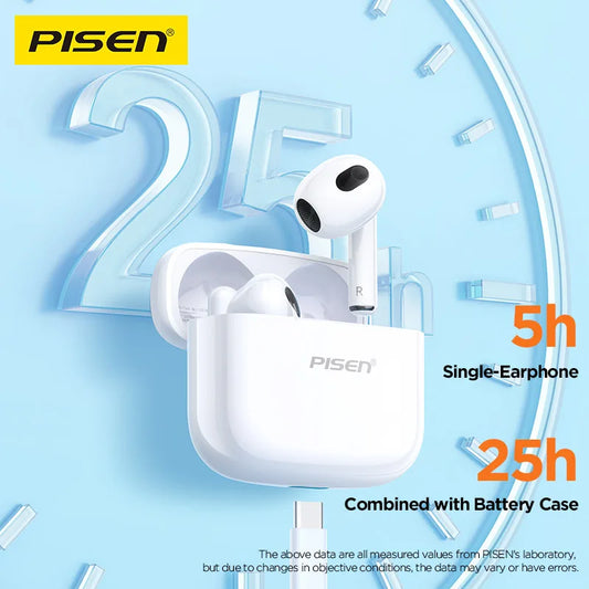 PISEN Wireless Bluetooth Earphones With Noise Cancellation IPX4 Water-Resistant
