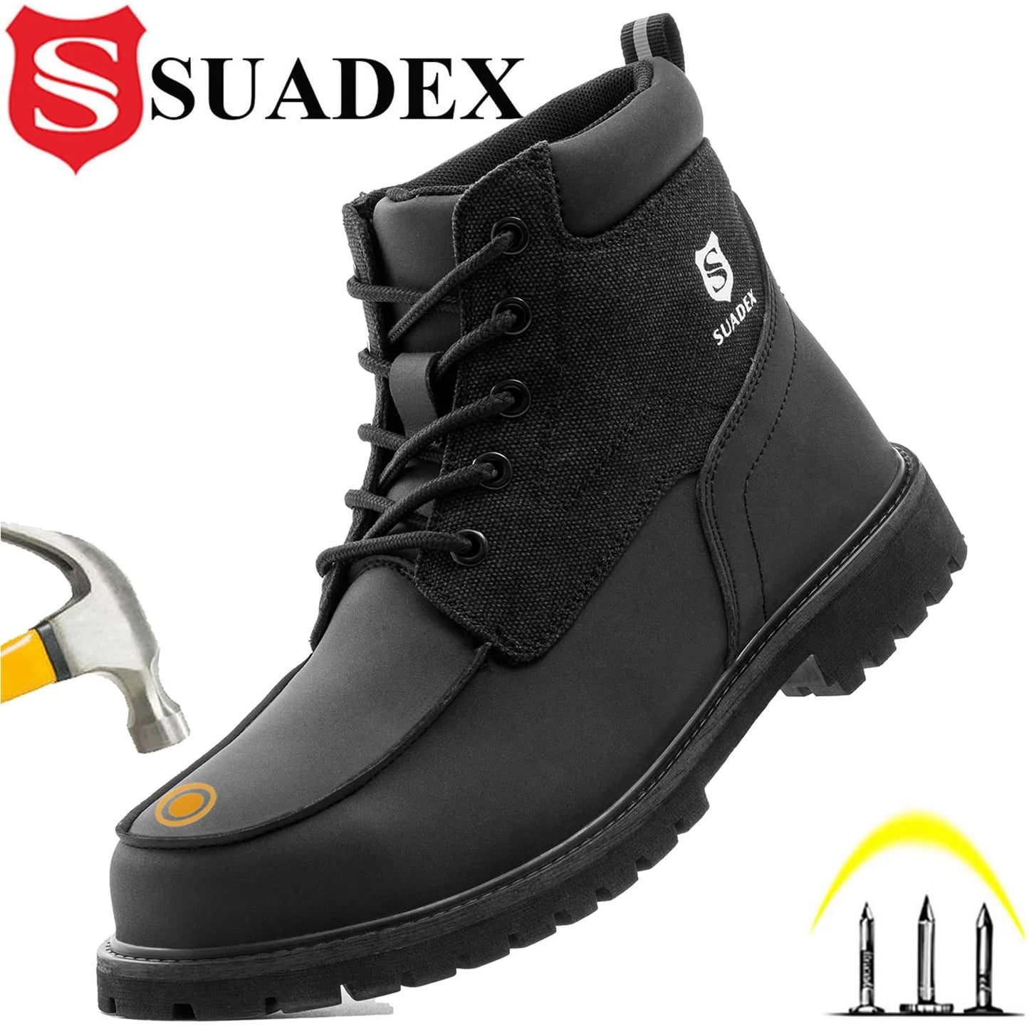 SUADEX Steel Toe Waterproof Work Boots For Men And Women