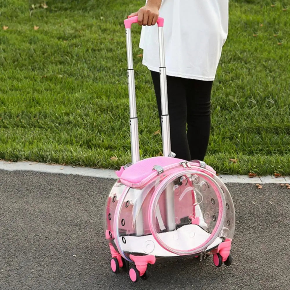 Pet Trolley Case With Ventilation Holes And Silent Wheels