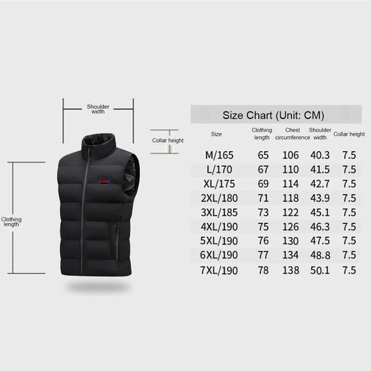 Unisex Heated Waistcoats Lightweight Electric Heating Gilet 23 Heating Zone USB Charging for Outdoor Camping Hiking