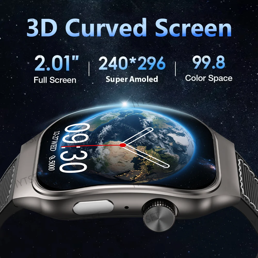 LAXASFIT Curved Screen Smartwatch With Bluetooth Calling Customizable Watch Faces