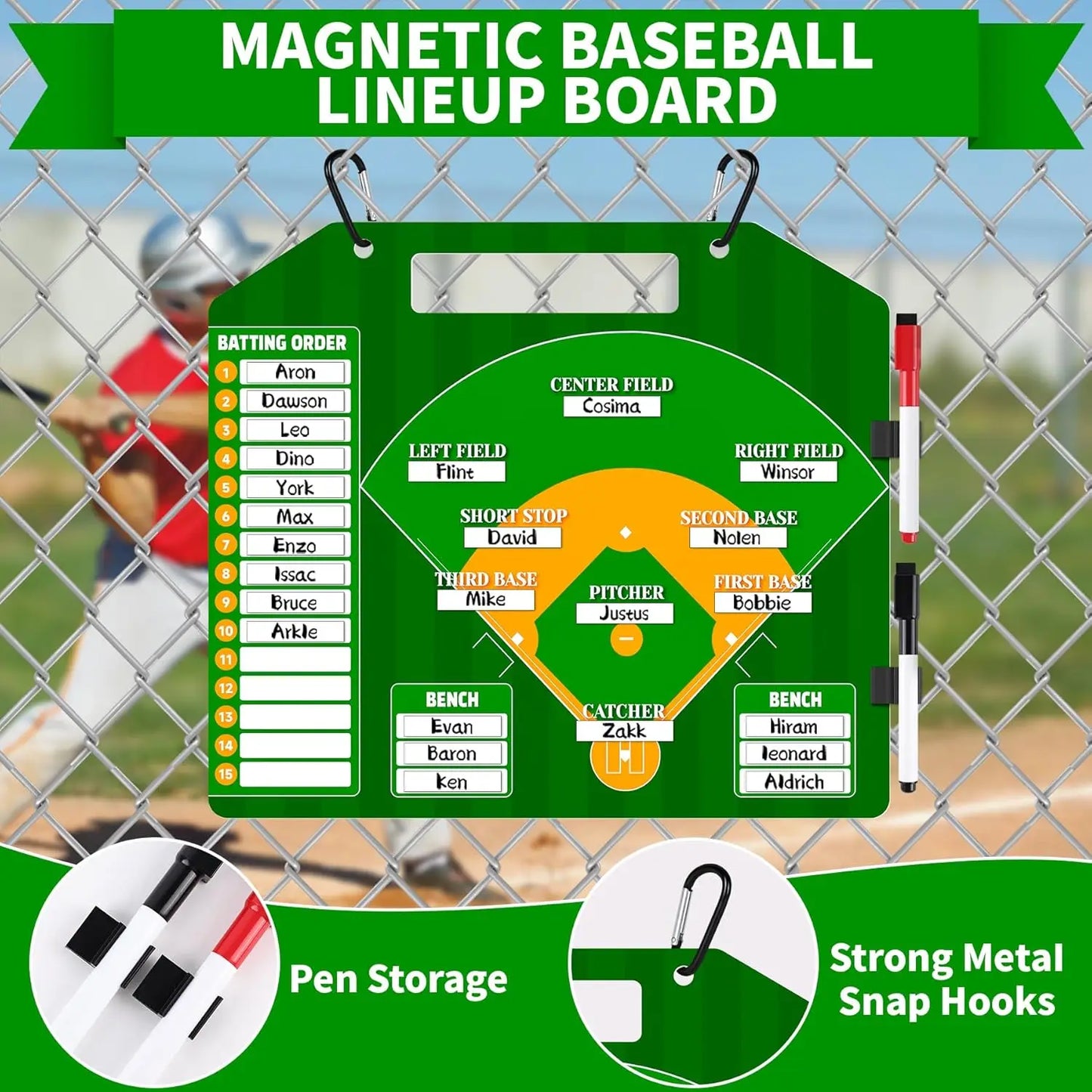 Hign-concerned Magnetic Baseball Lineup Board For Dugout
