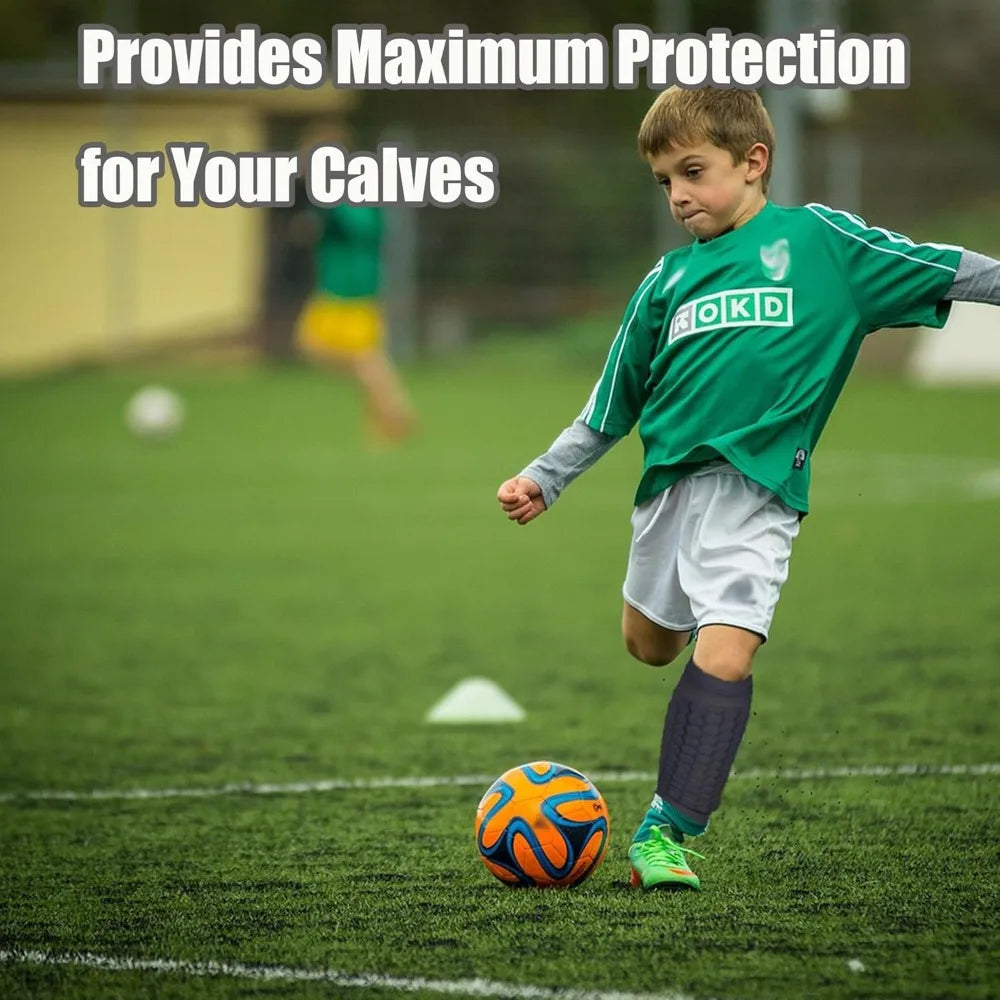 Football Shin Guard Sleeves With Foam Calf Compression Pads
