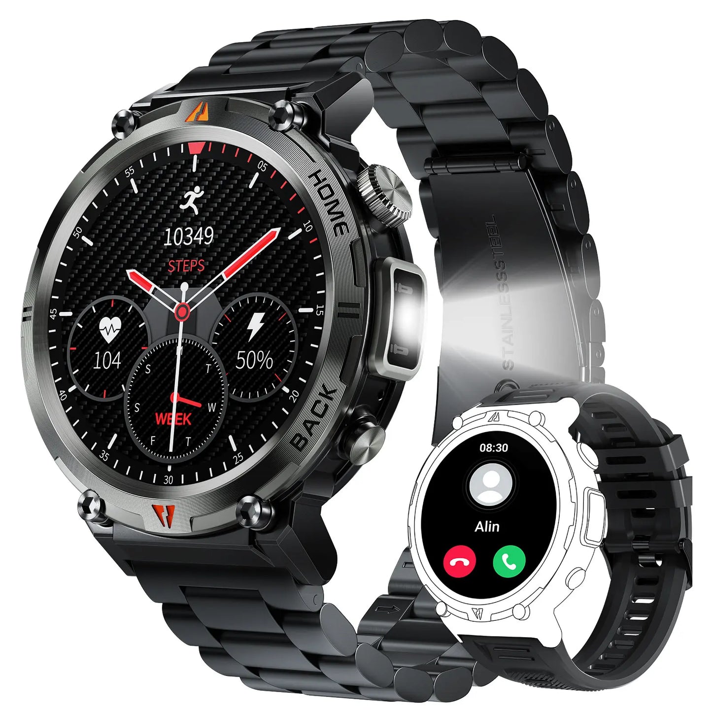 EIGIIS KE3 Bluetooth Call Smartwatch Full Touch Screen With Heart Rate Monitor