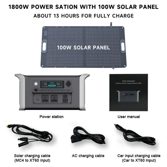 CTOLITY Camping Portable Power Station 1000W LiFePO4 Solar Generator