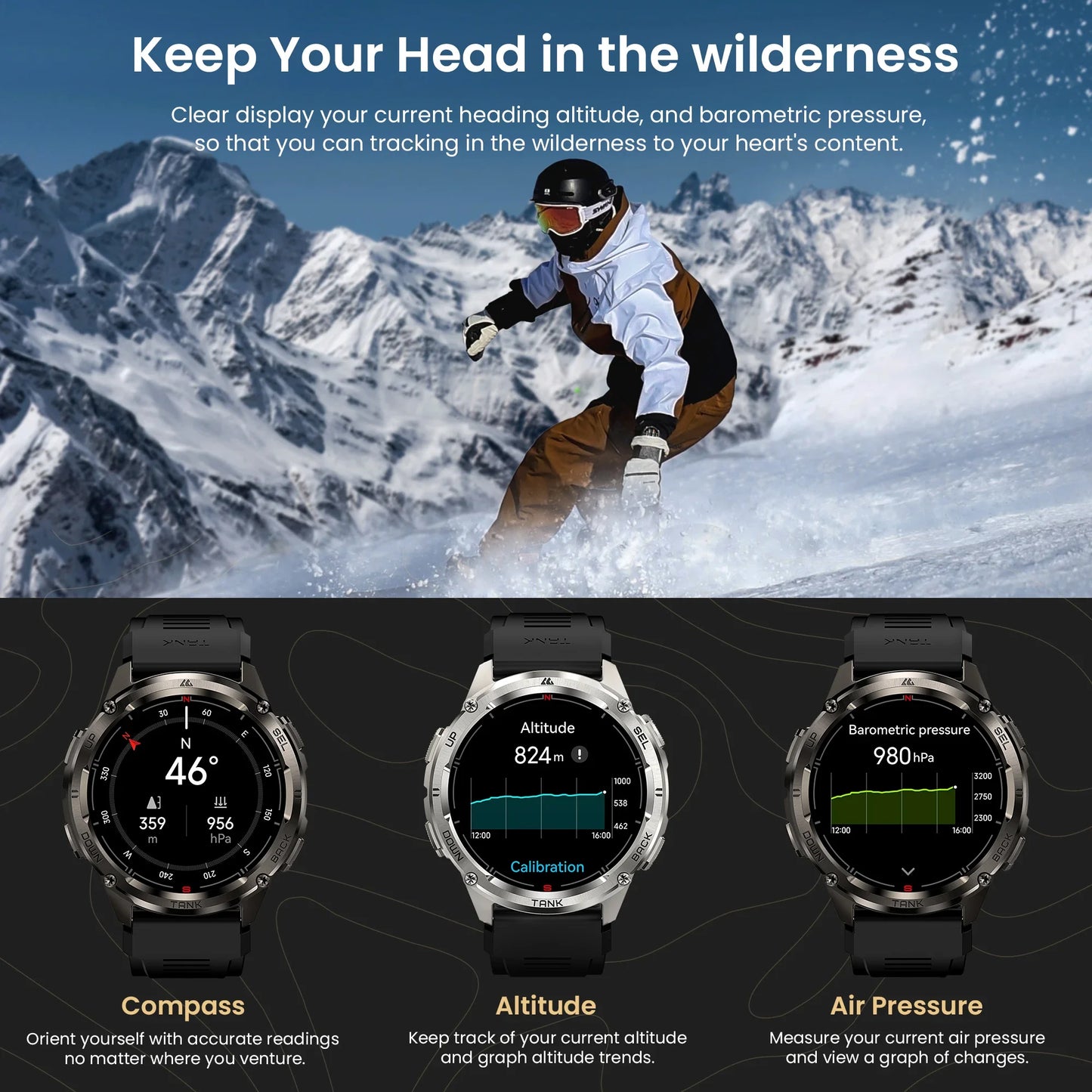 KOSPET Tank T3 Ultra 2 GPS Smartwatch IP69K Waterproof Bluetooth