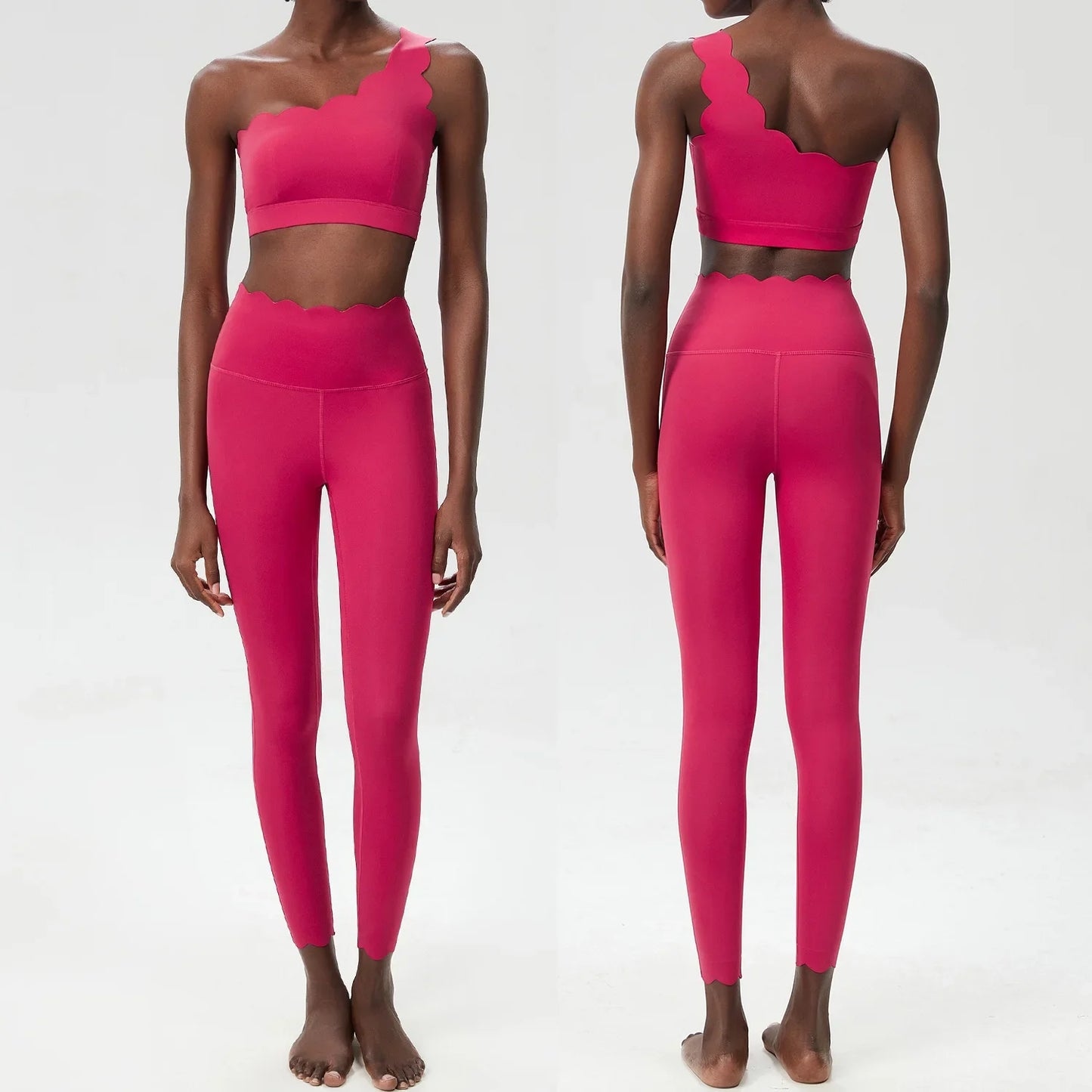 Womens Two-Piece Fitness Yoga Set Breathable Quick Dry Sportswear