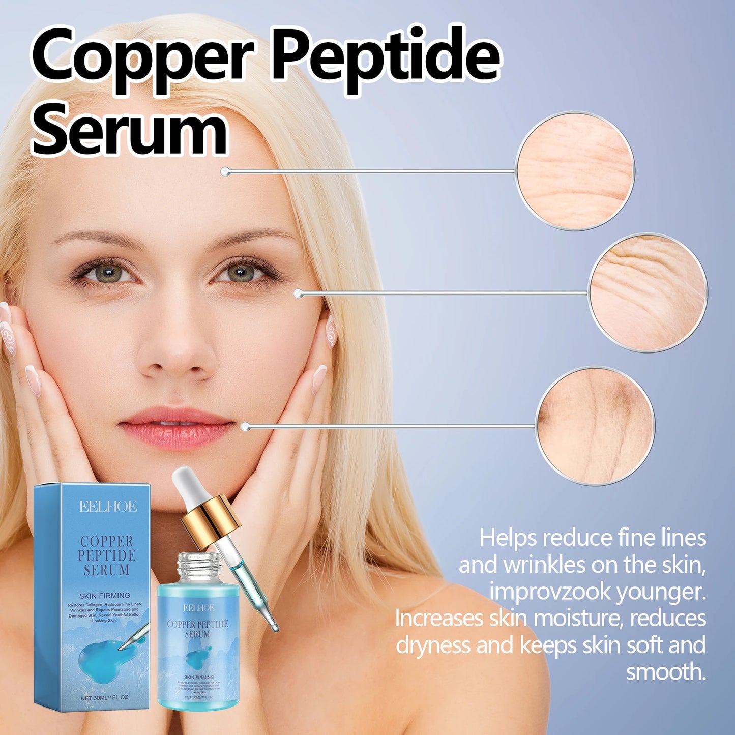 Eelhoe Copper Peptide Facial Serum For Anti-Aging Moisturizing