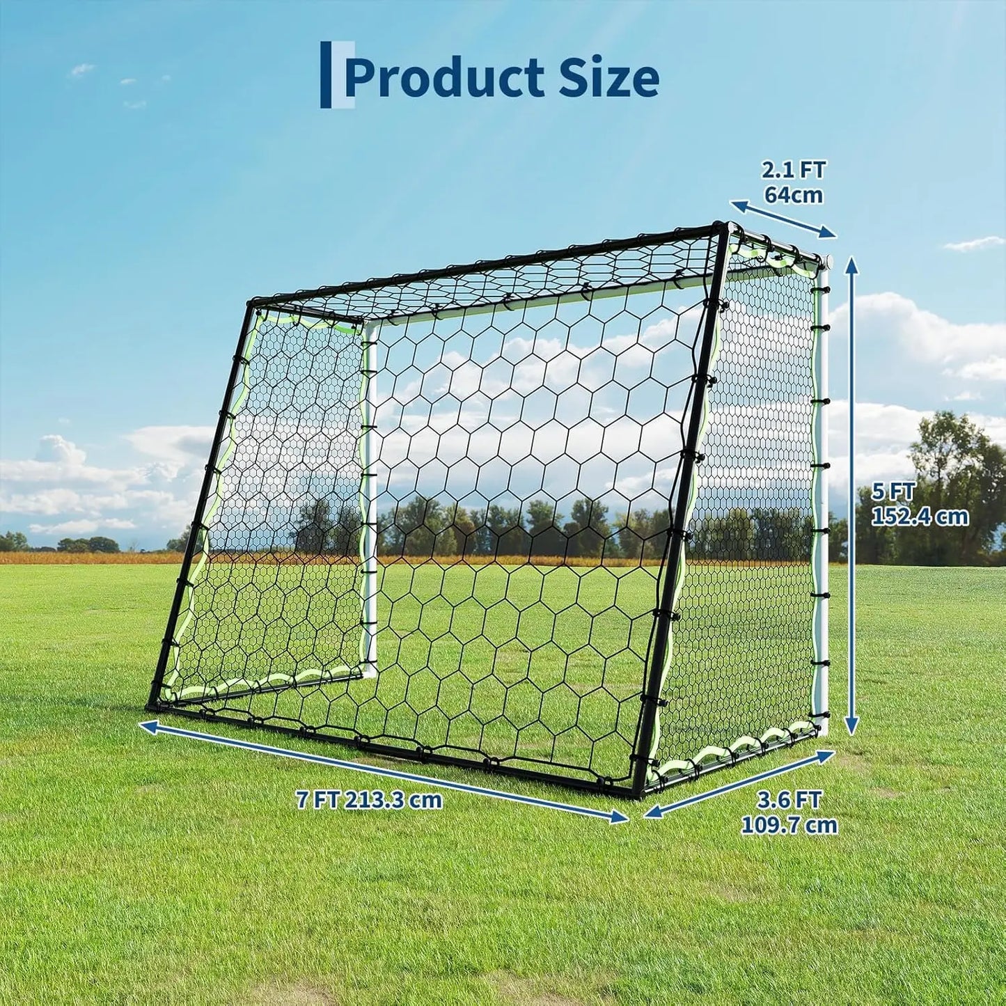 HiMISS 3in1 Soccer Goal Rebounder Net For Training