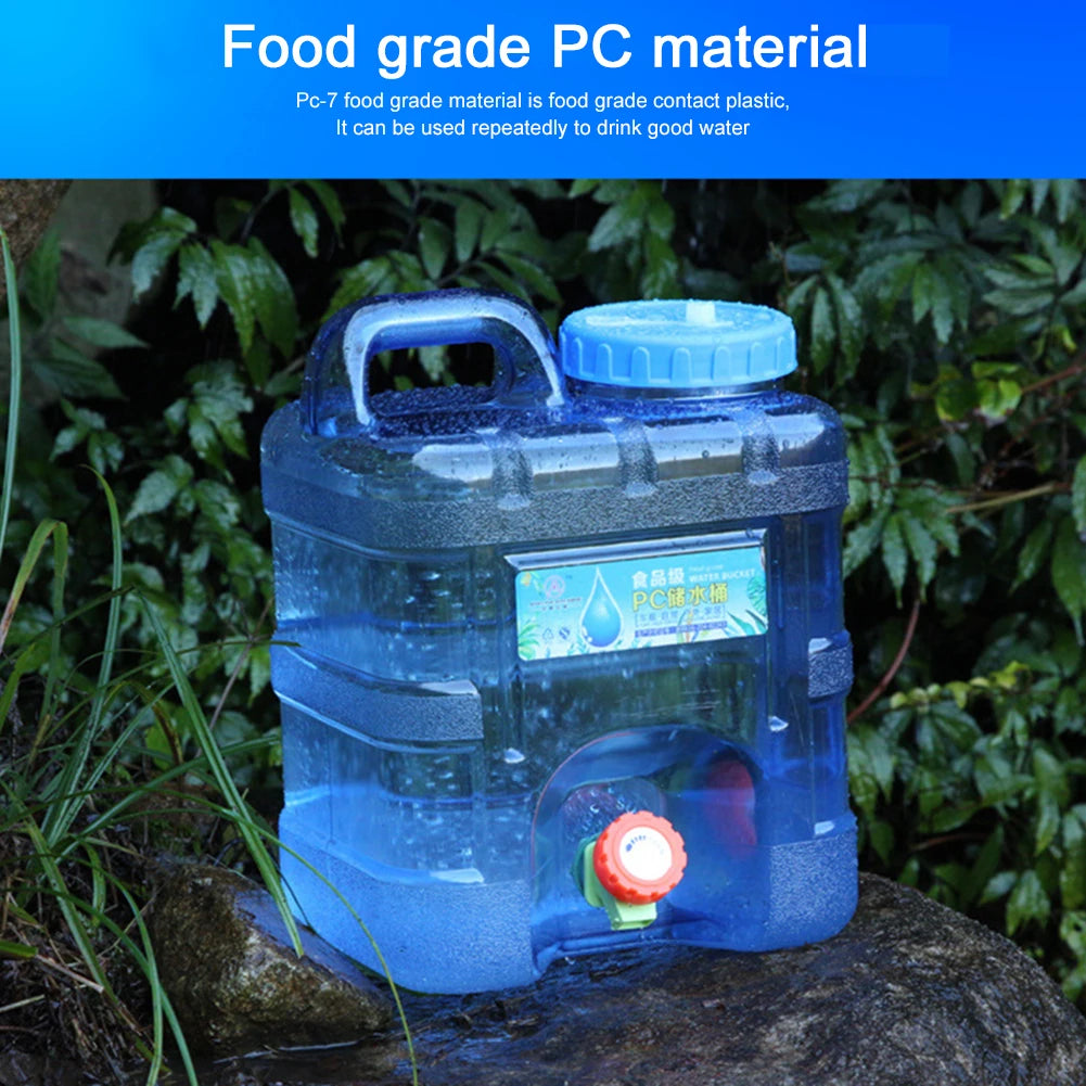 Portable Water Container with Spigot Large Capacity Camping Water Tank Water Storage Container for Hiking Self-Driving Tour