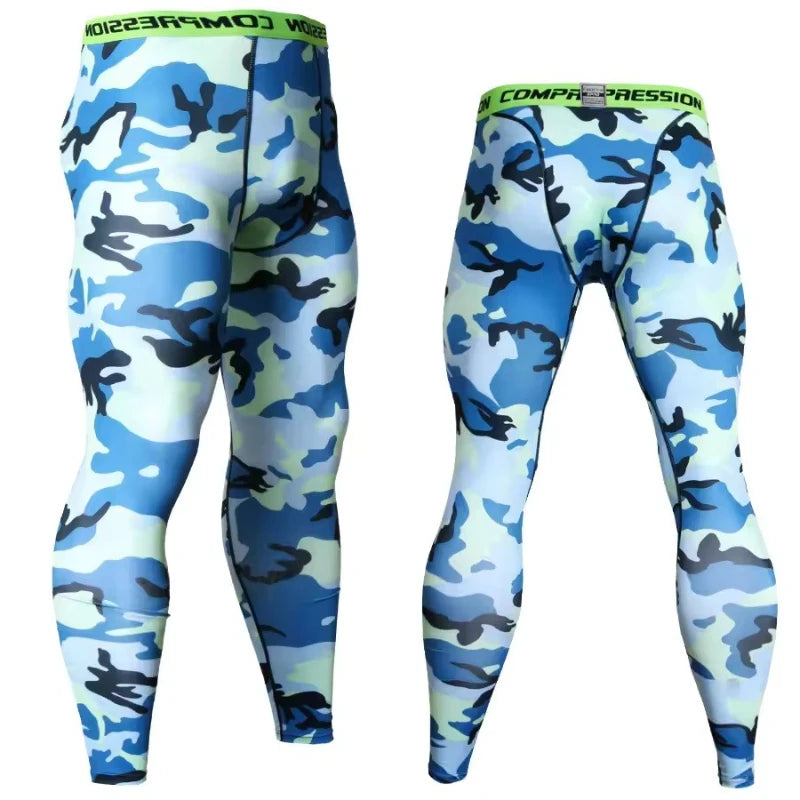 Men Camouflage Running Leggings Quick Dry Training Tights