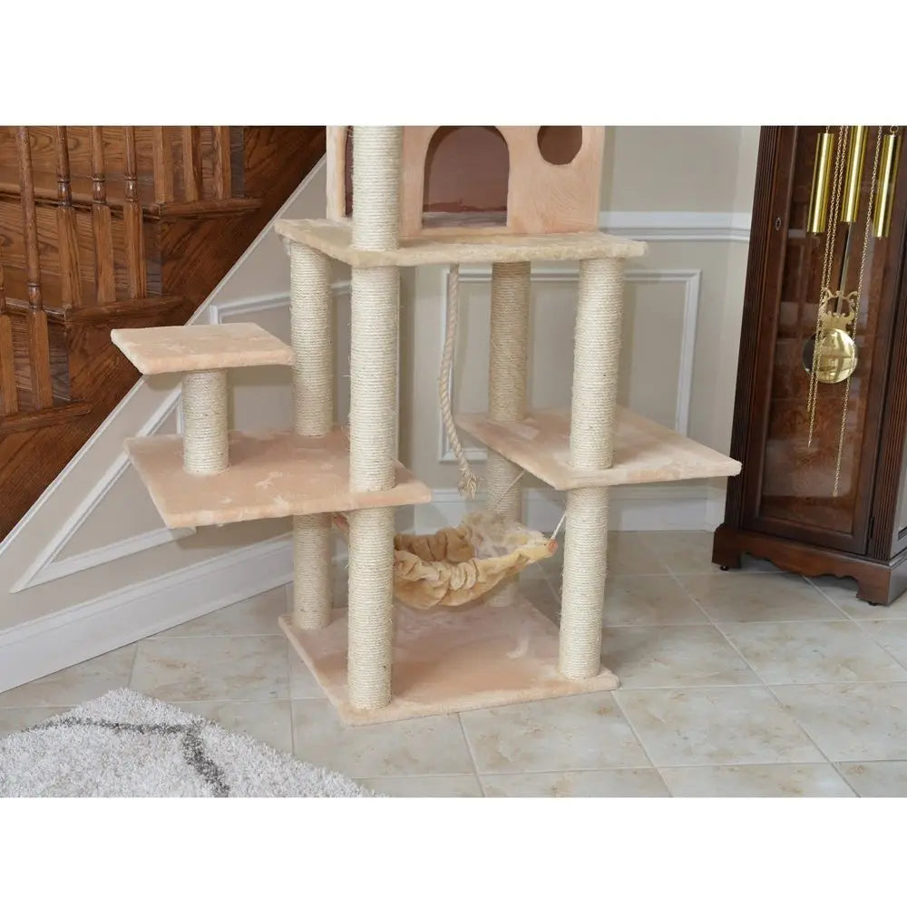 A7202 Real Wood Cat Tree For Multi-Level Climbing Design US Origin