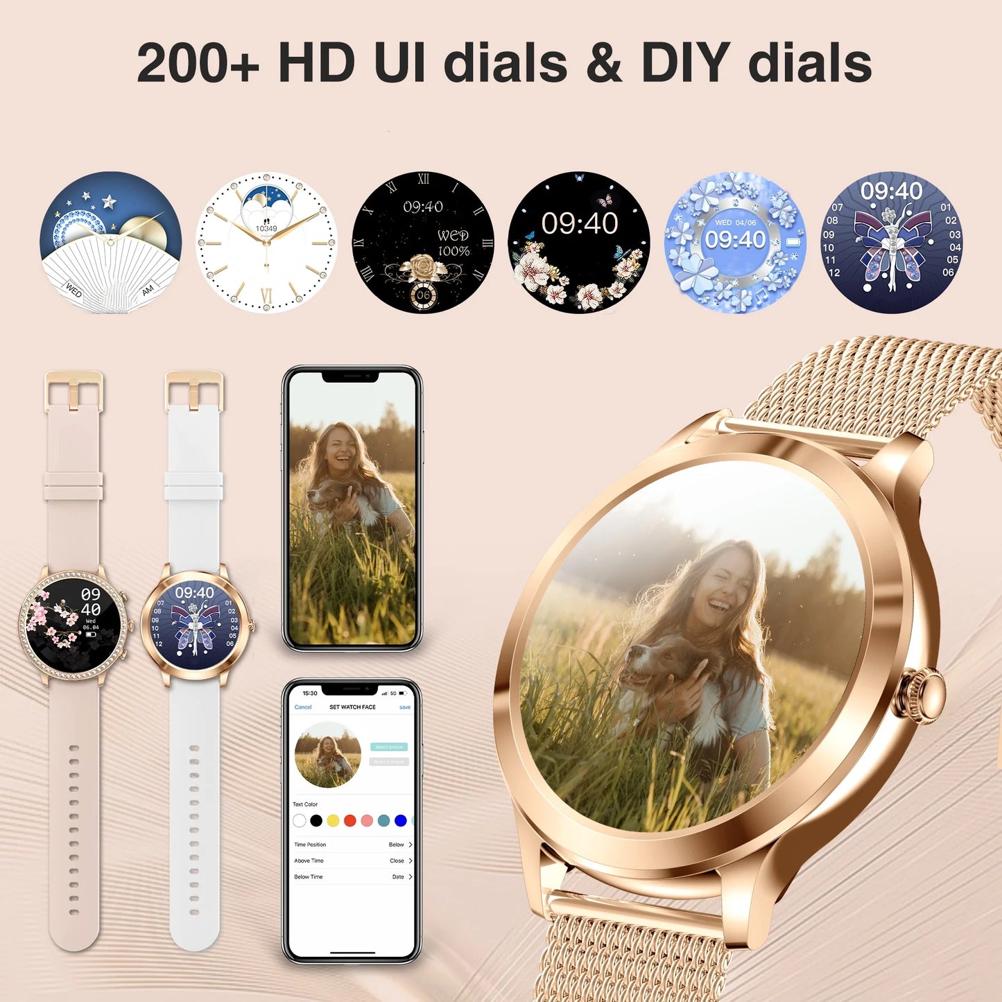 INNOFOVO Women's Smart Watch Fitness Tracker With Wireless Calling