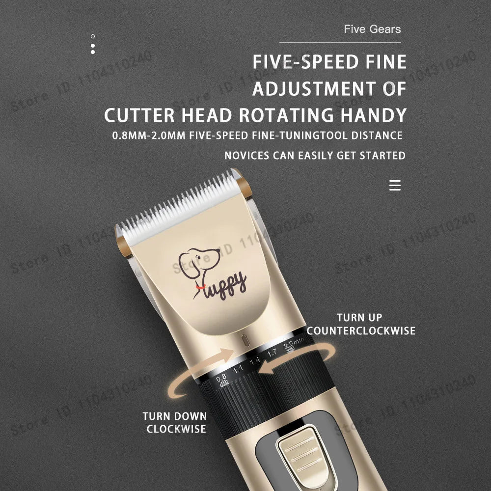 Dog Hair Clipper Cordless Rechargeable Pet Grooming Trimmer Shaver Set