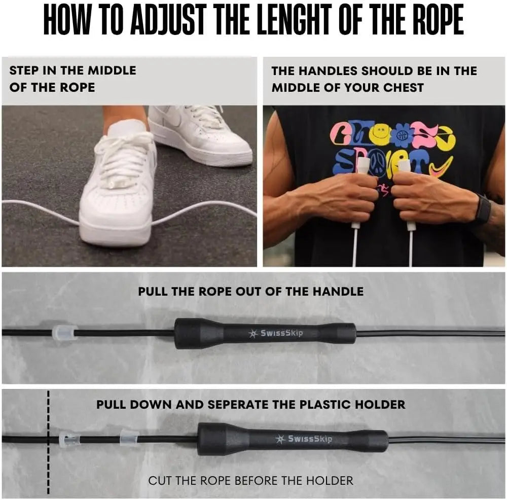 PVC Adjustable Speed Jump Rope for Cardio Fitness and Boxing