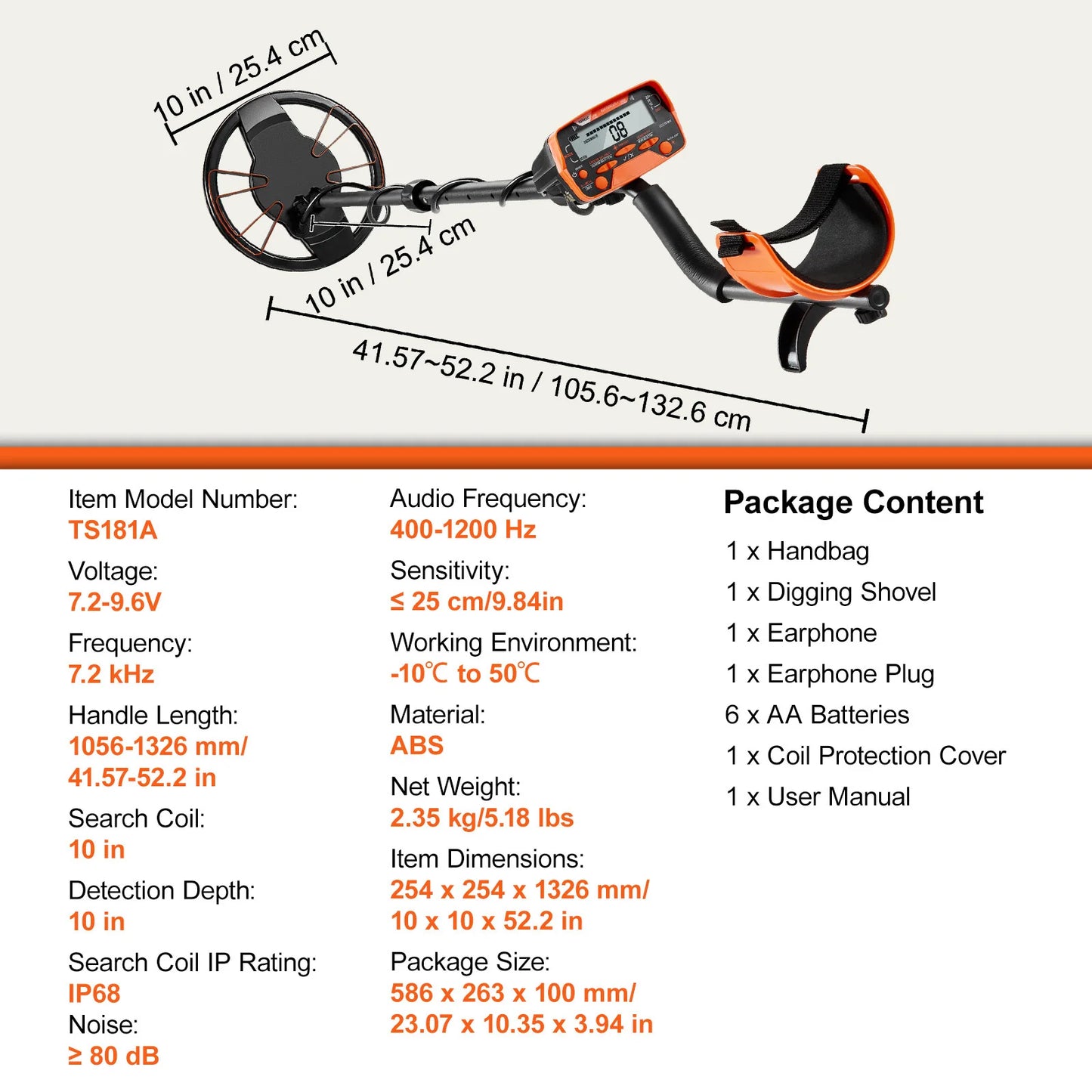 SucceBuy Metal Detector With LCD Display 7 Modes Adjustable Shaft