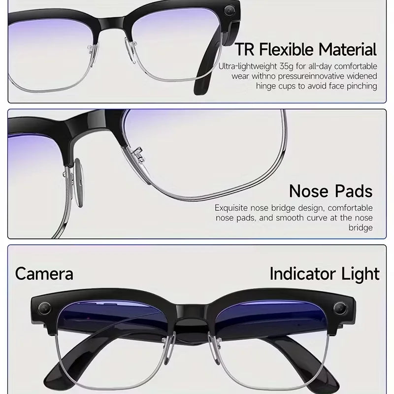 Giinova 800W Smart Video Glasses With Camera 1080P HD Recording