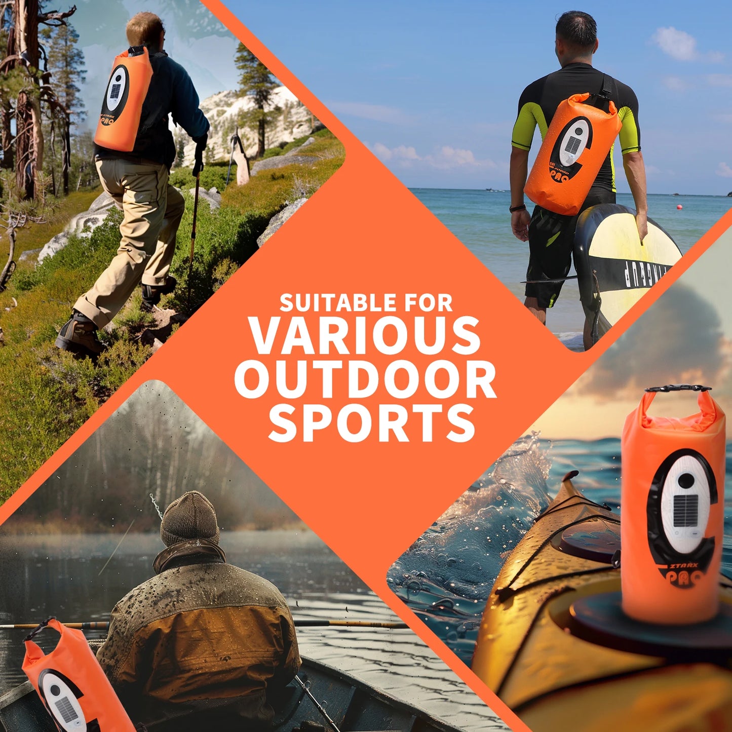 Selorss Solar Powered Waterproof Hiking Backpack With Bluetooth Speaker