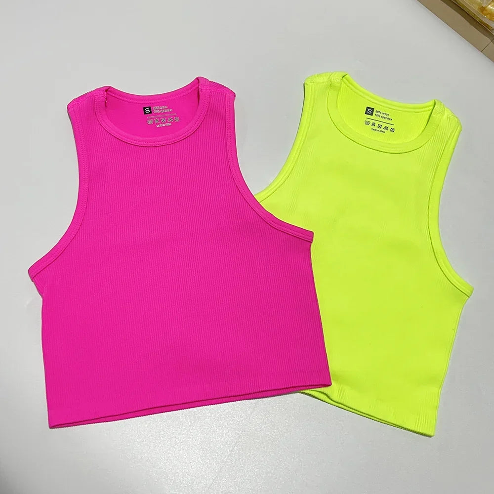 Women Yoga Vest Elastic Gym Crop Top Fitness Tank Pro