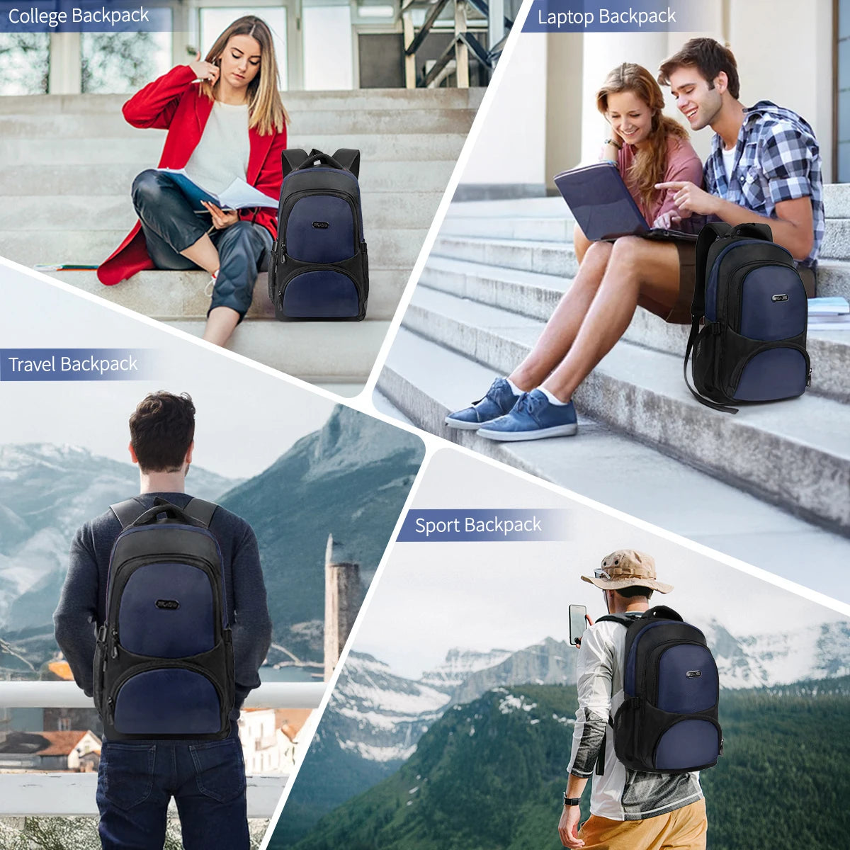 New York XPress Travel Backpack Lightweight Polyester With Multiple Pockets
