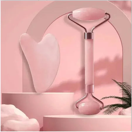 Crystal Jade Face And Neck Massager Double Ended Roller