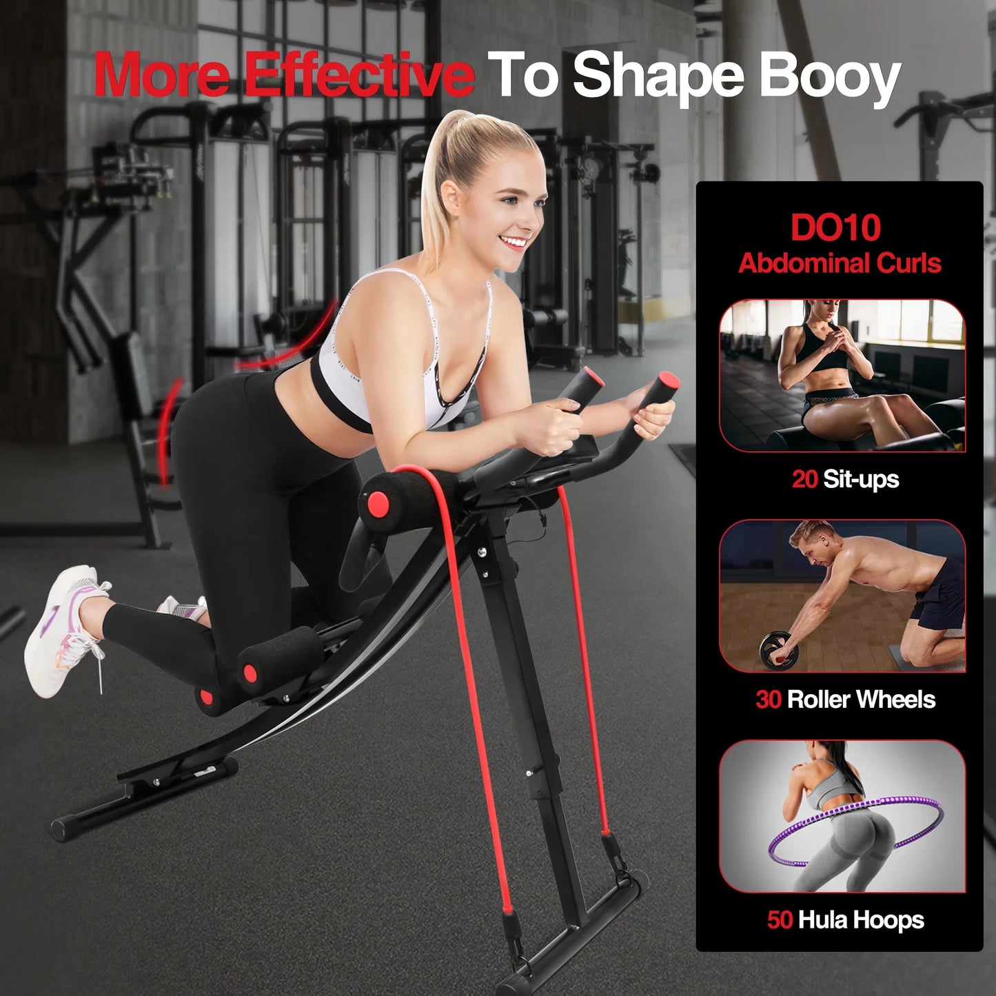 GIKPAL Foldable Ab Machine For Home Gym Core Ab Trainer