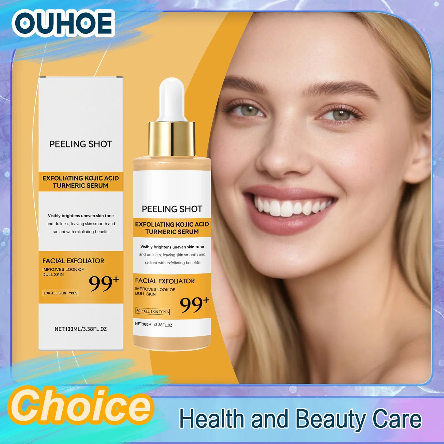 OUHOE Kojic Acid Turmeric Serum Brightening Facial Care