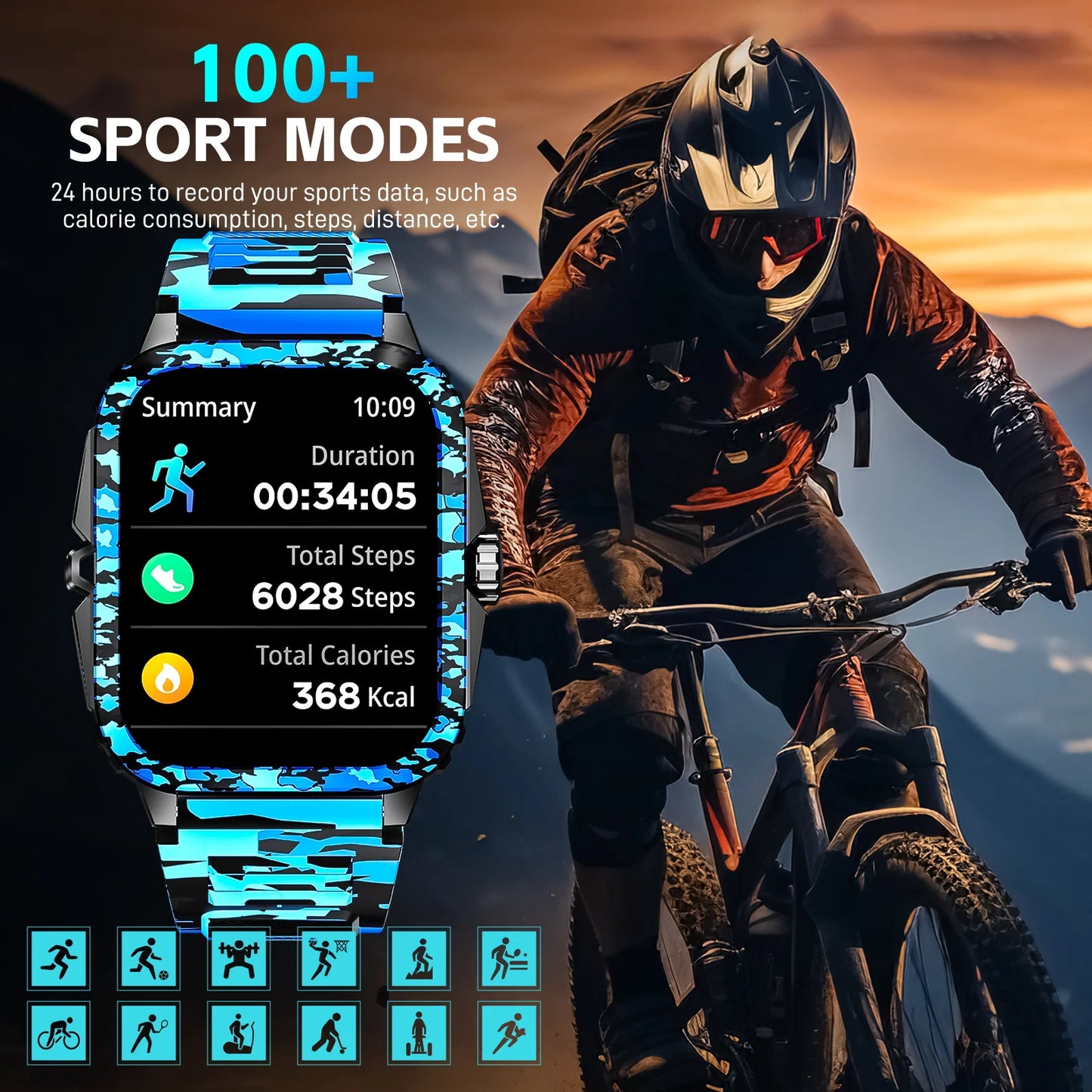 LaNikar Smart Watch Heart Rate Bluetooth Fitness Tracker 3ATM