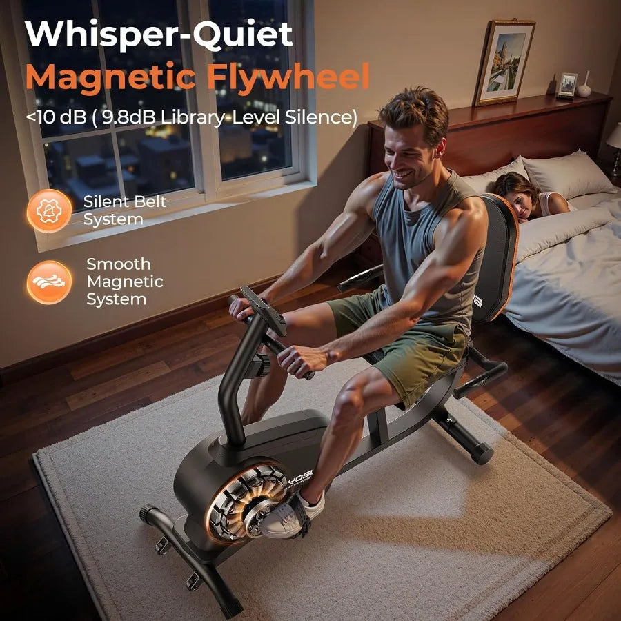 XMSJ Recumbent Exercise Bike for Home Fitness with Adjustable Seat